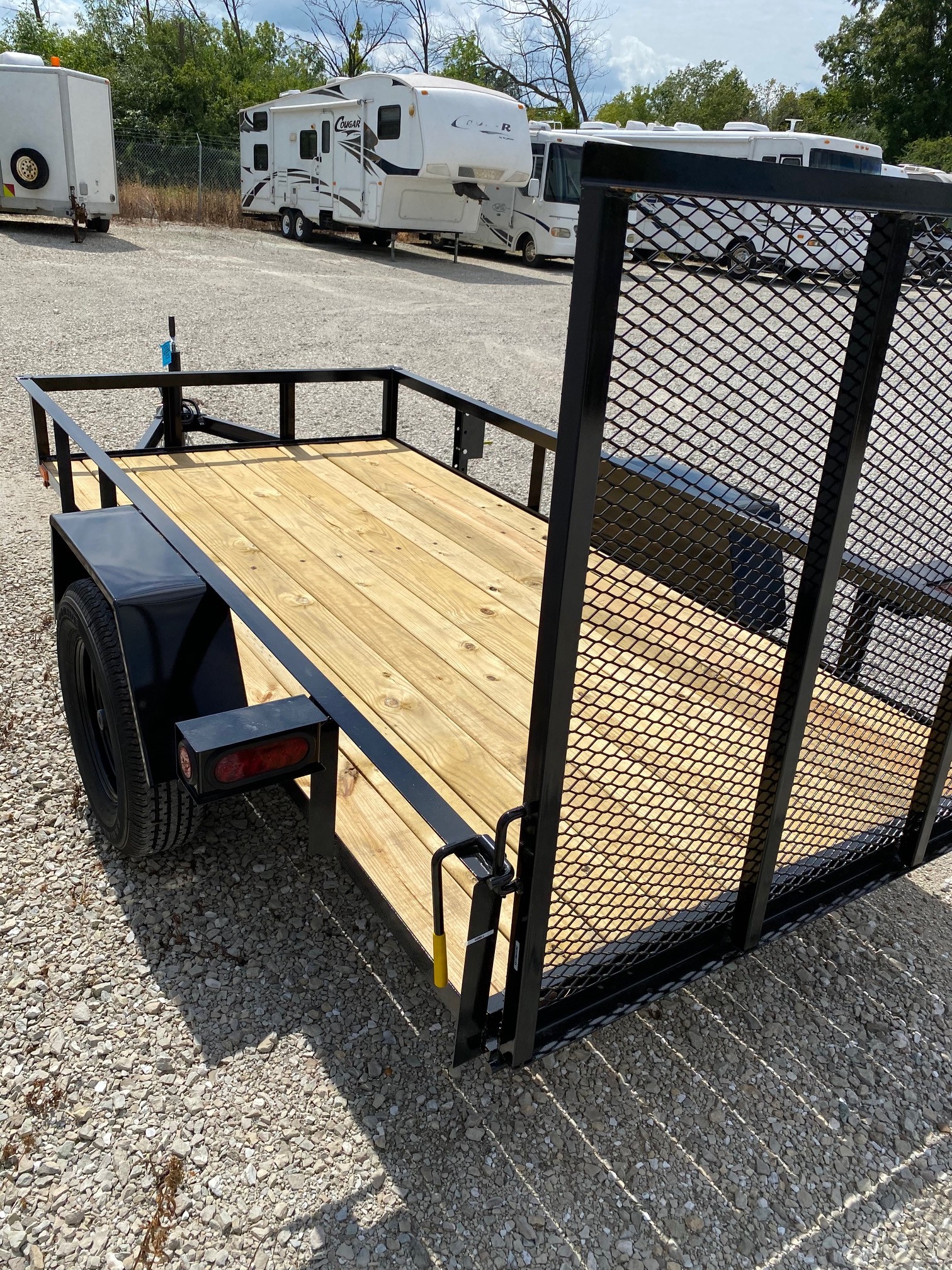 AMO 5 x 10 Steel Utility Trailer with Ramp Gate & 12in High Rails